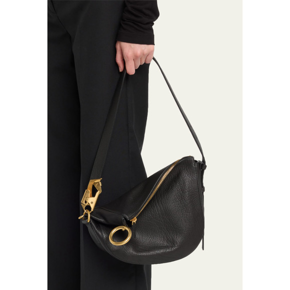 $3250 BRAND NEW BURBERRY PRORSUM BLACK LEATHER SMALL KNIGHT BAG PURSE NWT! - Picture 6 of 16